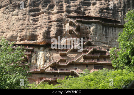 Maijishan Grotten Tianshui in der Provinz Gansu Stockfoto