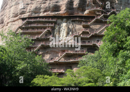Maijishan Grotten Tianshui in der Provinz Gansu Stockfoto