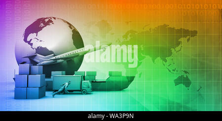 Supply Chain Software Lösung für globale Netzwerk Konzept Stockfoto