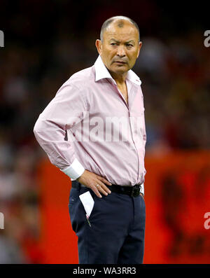 England Manager Eddie Jones vor der Internationalen freundlich im Fürstentum Stadium, Cardiff. Stockfoto