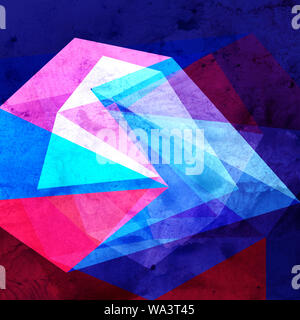 Aquarell retro Farbe abstrakten geometrischen Hintergrund. Design vorlage für Wallpaper oder Poster. Stockfoto