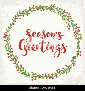 Weihnachten Karte genießen Sie mit Cool Hand gezeichnet Kalligraphie Stock Vektor