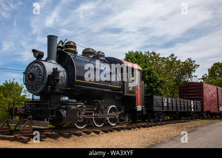 ESSEX, CT - 24. Mai: Connecticut Valley Railroad alte Dampflok Lokomotive in Essex, Connecticut, USA, 24. Mai 2015 in Essex, CT. Stockfoto