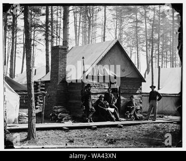 Brandy Station, Virginia Offiziere vor Winterquartier an Armee des Potomac headquarters Stockfoto