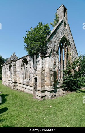 Zerstörte Kirche am Ort der ersten Präceptorinm in Schottland der Tempelritter Stockfoto