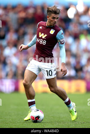 Aston Villa Jack Grealish während der Premier League Match in der Villa Park, Birmingham. Stockfoto