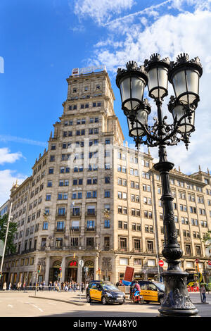 Edifici Generali, Generali Gruppe Gebäude vorne außen, Paseo de Gracia, Barcelona, Spanien Stockfoto