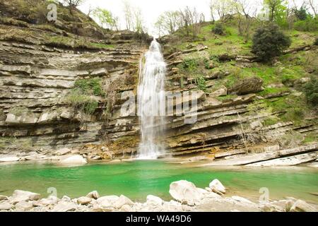 Moraduccio Wasserfälle auf den Apenninen Bergkette Italien Stockfoto