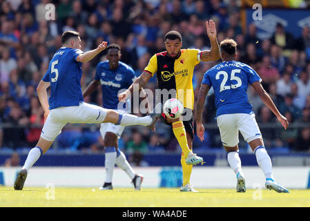 Michael Keane, Troy Deeney, Jean Philippe Gbamin, Everton FC V FC Watford Premier League, 2019 Credit: Allstar Bildarchiv/Alamy Live News Credit: Allstar Bildarchiv/Alamy leben Nachrichten Stockfoto