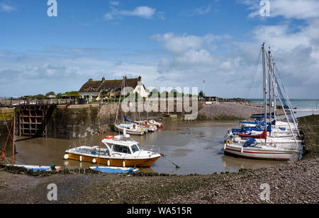 Der Hafen von porlock Wehr, in der Nähe von MInehead, Someset Stockfoto