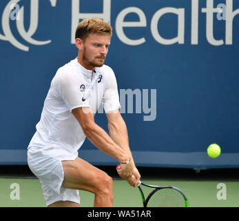 Mason, Ohio, USA. 17 Aug 2019, David Goffin (ESP) besiegte Richard Gasquet (FRA) 6-3, 6-4, am Westlichen und Südlichen Öffnen bei Lindner Family Tennis Center in Mason, Ohio gespielt wird. © Leslie Billman/Tennisclix/CSM Credit: Cal Sport Media/Alamy leben Nachrichten Stockfoto