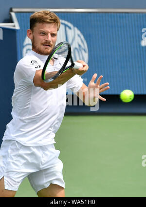 Mason, Ohio, USA. 17 Aug 2019, David Goffin (ESP) besiegte Richard Gasquet (FRA) 6-3, 6-4, am Westlichen und Südlichen Öffnen bei Lindner Family Tennis Center in Mason, Ohio gespielt wird. © Leslie Billman/Tennisclix/CSM Credit: Cal Sport Media/Alamy leben Nachrichten Stockfoto