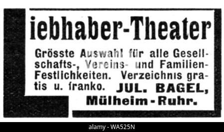 Woche 1904-10-15 S. X Liebhaber-Theater Bagel sterben. Stockfoto