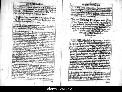 Diederich Graminaeus (1550-1610). Beschreibung derer Fürstlicher Güligscher eg. Hochzeit (Johann Wilhelm von Jülich-Kleve-Berg Jakobe von Baden-Baden). Düsseldorf 1585, Nr. 10. Stockfoto