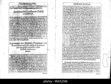 Diederich Graminaeus (1550-1610). Beschreibung derer Fürstlicher Güligscher eg. Hochzeit (Johann Wilhelm von Jülich-Kleve-Berg Jakobe von Baden-Baden). Düsseldorf 1585, Nr. 6. Stockfoto