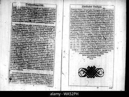 Diederich Graminaeus (1550-1610). Beschreibung derer Fürstlicher Güligscher eg. Hochzeit (Johann Wilhelm von Jülich-Kleve-Berg Jakobe von Baden-Baden). Düsseldorf 1585, Nr. 11. Stockfoto