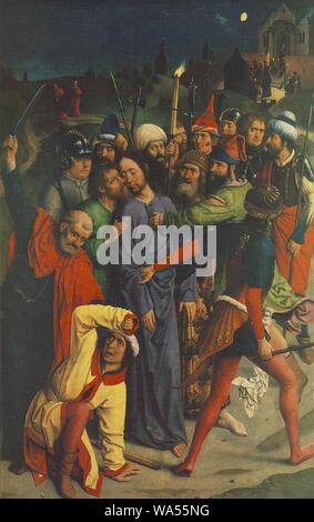 Dieric Bouts - die Verhaftung von Christus mit Kuß des Judas und Ohr des Malchus ca 1485. Stockfoto