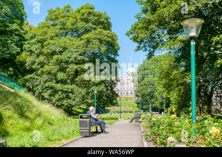 Union Terrace Gardens in Aberdeen Abdeckung ca. zwei & ein halbes Hektar und 1879 für die Öffentlichkeit geöffnet. Es gibt Vorschläge für die Neugestaltung der Website. Stockfoto