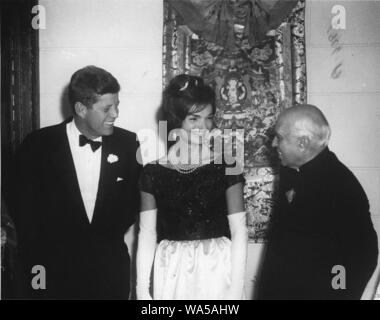 Abendessen zu Ehren von Präsident John F. Kennedy gegeben durch Premierminister Jawaharlal Nehru (3). Stockfoto