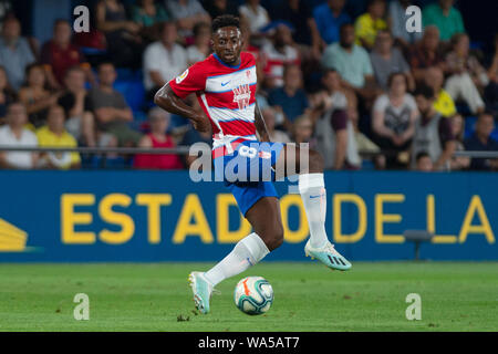 Yan Eteki von Granda CF während des Spiels Villareal CF v Granada CF, der LaLiga Saison 2019/2019. Fußball. La Ceramica Stadion. Villarreal, Spanien, 17. Aug 2019. Stockfoto