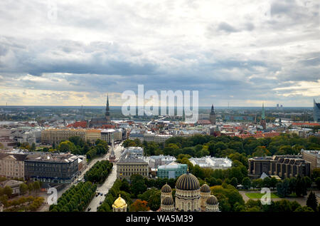 Überblick über Riga, der Hauptstadt Lettlands, eines der baltischen Länder, Europa Stockfoto