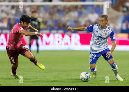 Zaragoza, Spanien. 17 Aug, 2019. Shinji Kagawa von Real Saragossa (23) während der Liga Match zwischen Real Saragossa und CD Teneriffa. (Foto von Daniel Marzo/Pacific Press) Quelle: Pacific Press Agency/Alamy leben Nachrichten Stockfoto