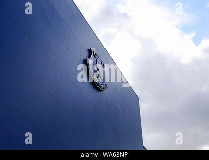 17. August 2019, Goodison Park, Liverpool, England; Premier League Football, Everton vs Watford: Crest außerhalb der Everton Goodison Park Credit: Conor Molloy/News Bilder der Englischen Football League Bilder unterliegen DataCo Lizenz Stockfoto