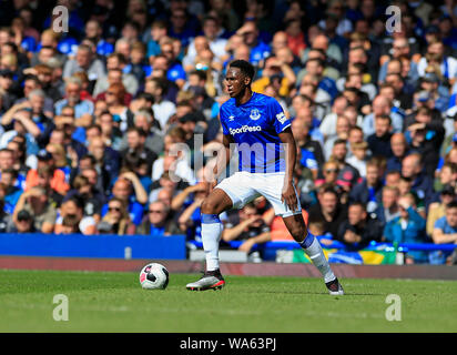 17. August 2019, Goodison Park, Liverpool, England; Premier League Football, Everton vs Watford: yerry Mina (13) von Everton Credit: Conor Molloy/News Bilder der Englischen Football League Bilder unterliegen DataCo Lizenz Stockfoto