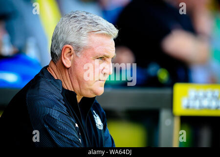 17. August 2019, Carrow Road, Norwich, England, Premier League, Fußball, Norwich City vs Newcastle United: Steve Bruce Manager von Newcastle United Credit: Georgie Kerr/News Bilder der Englischen Football League Bilder unterliegen DataCo Lizenz Stockfoto