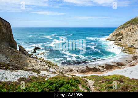 Strand von Pointe du Raz in der Bretagne in Frankreich Stockfoto