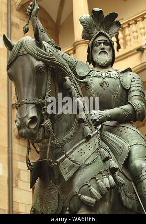 Pferd, Skulptur an der alten Burg, Museum von Stuttgart Stockfoto