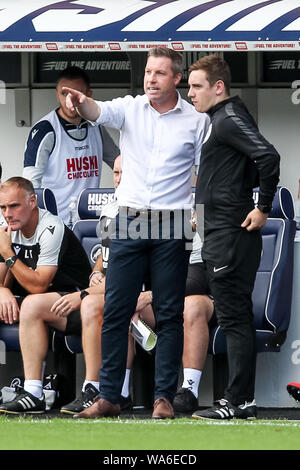 Millwall Manager Neil Harris während der efl Sky Bet Championship Match zwischen Millwall und Sheffield Mittwoch an der Höhle, London, England am 17. August 2019. Foto von Ken Funken. Nur die redaktionelle Nutzung, eine Lizenz für die gewerbliche Nutzung erforderlich. Keine Verwendung in Wetten, Spiele oder einer einzelnen Verein/Liga/player Publikationen. Stockfoto