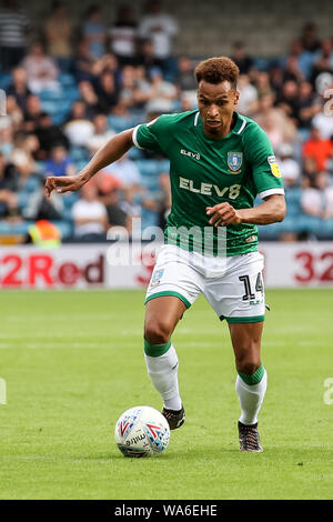 Jakob Murphy von Sheffield Mittwoch in Aktion während der efl Sky Bet Championship Match zwischen Millwall und Sheffield Mittwoch an der Höhle, London, England am 17. August 2019. Foto von Ken Funken. Nur die redaktionelle Nutzung, eine Lizenz für die gewerbliche Nutzung erforderlich. Keine Verwendung in Wetten, Spiele oder einer einzelnen Verein/Liga/player Publikationen. Stockfoto