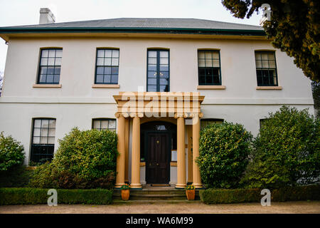 Vorderen Eingang und Garten zu Franklin House, Launceston, Tasmanien, Australien Stockfoto