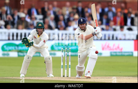 England's Jonny Bairstow Fledermäuse tagsüber fünf der Asche Test Match auf Lord's, London. Stockfoto