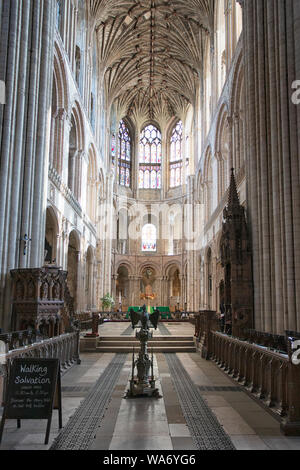 Die Innen- und Sitz des Bischofs von Norwich Cathedral Stockfoto