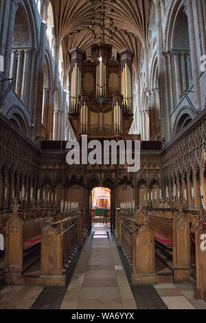 Die Innen- und Sitz des Bischofs von Norwich Cathedral Stockfoto