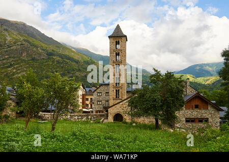 Santa Eulàlia d'Erill la Vall Kirche, eine katalanische Romanische Kirchen des Vall de Boí (Bohí Tal, Alta Ribagorza, Lleida, Pyrenäen, Katalonien, Spanien) Stockfoto