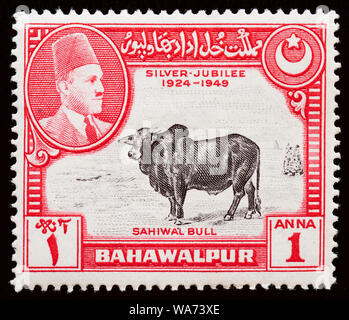 Bahawalpur Briefmarke - Silver Jubilee von Sadiq Mohammad Khan V Stockfoto