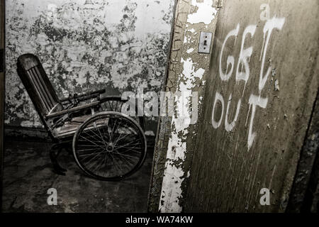 Die Reste der Pennhurst Schule der Schwachen gekümmert, meist mit einem Asyl, obwohl die Bedingungen, herauf fast die gleiche verwirrt. Stockfoto