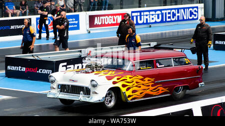 Chevy dragster in santapod Raceway Stockfoto