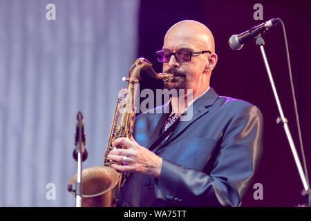 Ska, 2-Tone outfit Die selecter an WeyFest2019 Music Festival. Stockfoto