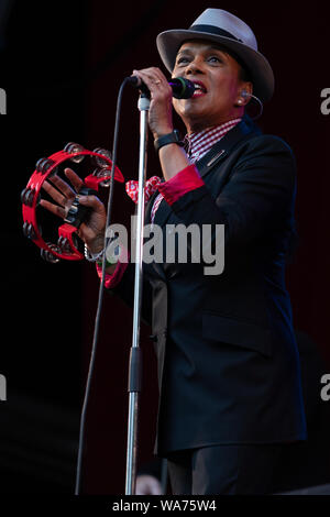 Ska, 2-Tone outfit Die selecter an WeyFest2019 Music Festival. Stockfoto