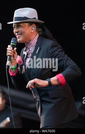 Ska, 2-Tone outfit Die selecter an WeyFest2019 Music Festival. Stockfoto