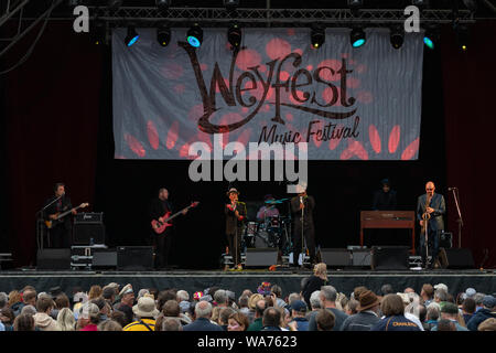 Ska, 2-Tone outfit Die selecter an WeyFest2019 Music Festival. Stockfoto