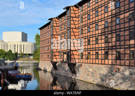 Bydgoszcz, Polen - 15. August 2019: Rothers Mühlen auf Mlynska Insel im historischen Teil von Bydgoszcz Stockfoto