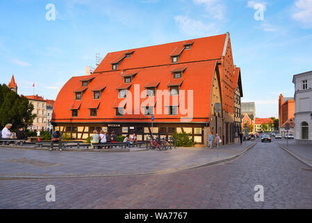 Bydgoszcz Polen - 15. August 2019: Getreidespeicher in der Altstadt von Bydgoszcz Stockfoto