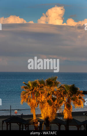 Der Strand in Tel Aviv am Abend Stockfoto