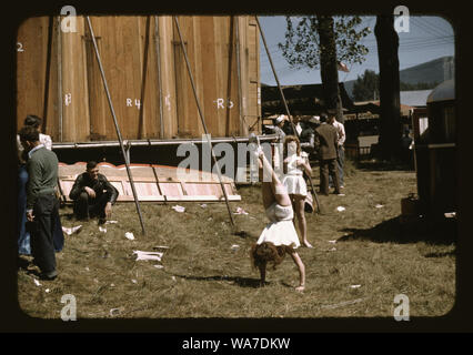 An der Vermont State Fair, Rutland, backstage bei den Girlie Show Stockfoto