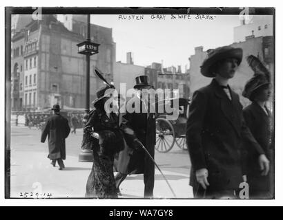 Austen grau & Frau Stockfoto